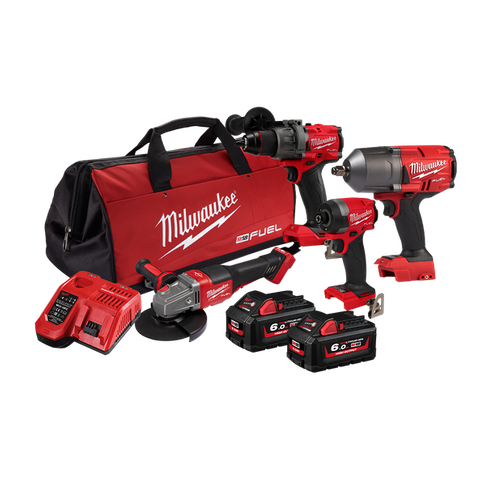 Milwaukee M18 FUEL Cordless Power Pack Brushless 4pc Kit 4D3 18V 6Ah