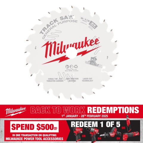 Milwaukee Circular Track Saw Blade 165mm 24T