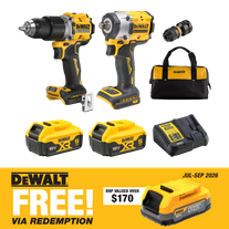 DEWALT Cordless Hammer Drill and Impact Wrench 18v 5Ah