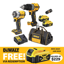 DeWalt Cordless Hammer Drill and Impact Wrench 18v 5Ah