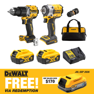 DEWALT Cordless Hammer Drill and Impact Wrench 18v 5Ah