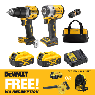 DEWALT Cordless Hammer Drill and Impact Wrench 18v 5Ah