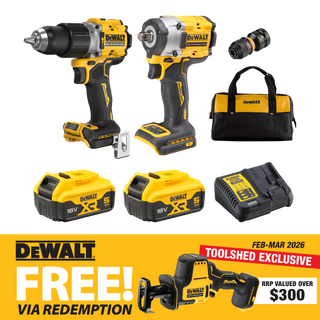 DEWALT Cordless Hammer Drill and Impact Wrench 18v 5Ah