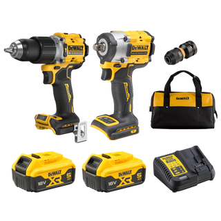 Buy DeWalt Cordless Hammer Drill and Impact Wrench 18v 5Ah online