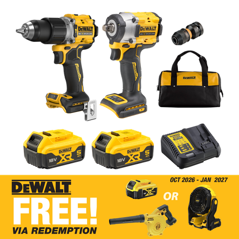 DEWALT Cordless Hammer Drill and Impact Wrench 18v 5Ah