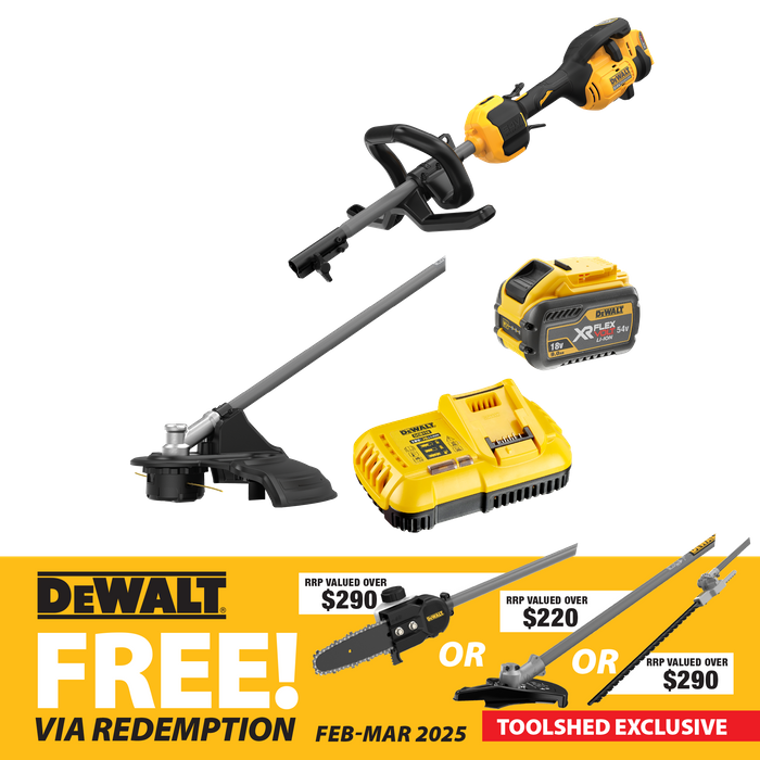 Buy DeWalt Cordless Split Boom Power Head with Line Trimmer Brushless 54v 9Ah online in New Zealand The ToolShed