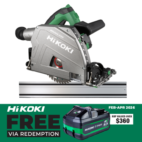 HiKOKI Cordless Plunge Saw Brushless 165mm 36V - Bare Tool with 1.4m Rail