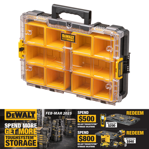 DeWalt TOUGHSYSTEM 2.0 Clear Lid Organiser