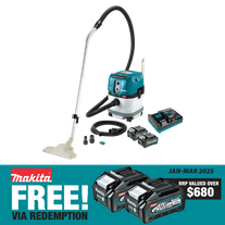 Makita XGT Cordless Dust Extractor Vacuum Brushless 15L 40V 4Ah