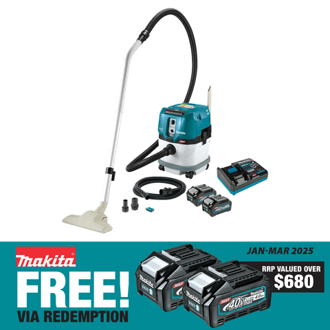 Makita XGT Cordless Dust Extractor Vacuum Brushless 15L 40V 4Ah