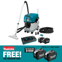 Makita XGT Cordless Dust Extractor Vacuum Brushless 40L 80v (2x40v) 8Ah