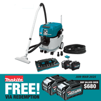 Makita XGT Cordless Dust Extractor Vacuum Brushless 40L 80v (2x40v) 8Ah