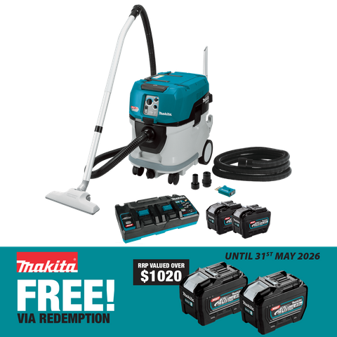 Makita XGT Cordless Dust Extractor Vacuum Brushless 40L 80v (2x40v) 8Ah