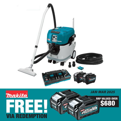 Makita XGT Cordless Dust Extractor Vacuum Brushless 40L 80v (2x40v) 8Ah