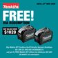 Makita XGT Cordless Dust Extractor Vacuum Brushless 40L 80v (2x40v) 8Ah
