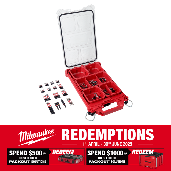 Buy Milwaukee SHOCKWAVE Impact Bit Set 100pc with Packout online in New Zealand The ToolShed