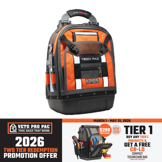 Veto Pro Pac Backpack Tool Bag Hi-Viz Orange