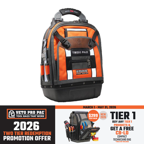 Veto Pro Pac Backpack Tool Bag Hi-Viz Orange