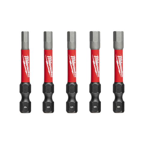 Milwaukee SHOCKWAVE Impact Bit Set 4, 5 & 6mm Hex 50mm 5pc