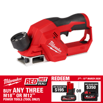 Milwaukee M12 Cordless Planer Brushless 56mm 12V - Bare Tool