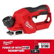 Milwaukee M12 Cordless Planer Brushless 56mm 12V - Bare Tool