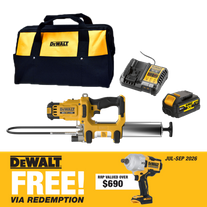 DEWALT Cordless Grease Gun Brushless 450g 18v 5Ah
