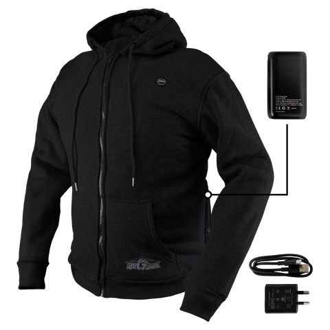 ToolShed Heated Hoodie Black with Battery and Charger - Small