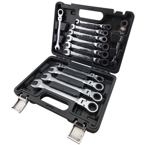 ToolShed Gear Spanner Set Flexi Head 12pc 8-19mm