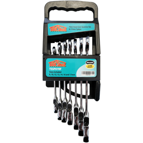 ToolShed Gear Spanner Set Flexi Head 7pc 8-17mm