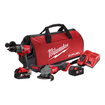 Milwaukee M18 FUEL Cordless Hammer Drill & Angle Grinder 2C3 18V 5Ah