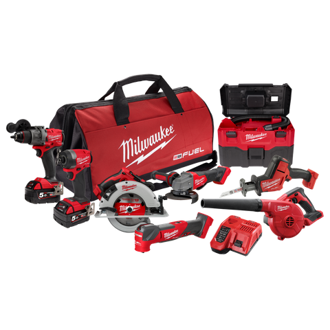 Milwaukee M18 FUEL Cordless Power Pack Brushless 8pc Kit 8B3 18V 5Ah