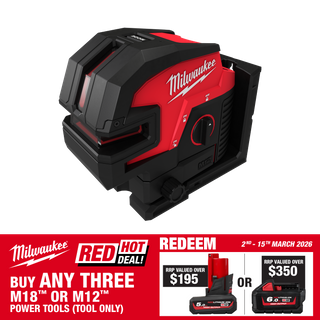 Milwaukee M12 Cross Line & 4 Point Laser Green Beam 12v - Bare Tool