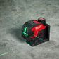 Milwaukee M12 Cross Line & 4 Point Laser Green Beam 12v - Bare Tool