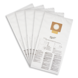 Milwaukee Fleece Vacuum Bags for M18FVC34L0 5pk