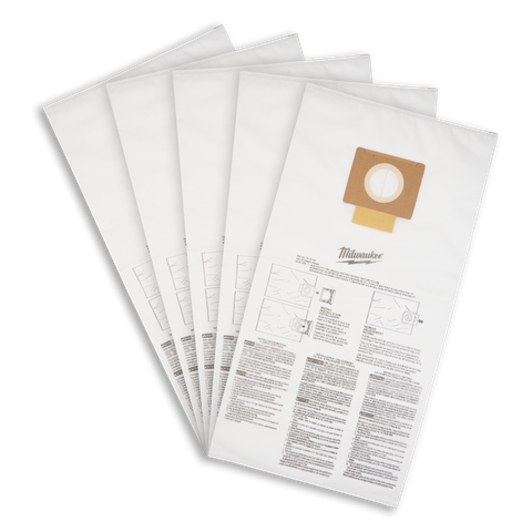 Milwaukee Fleece Vacuum Bags for M18FVC34L0 5pk