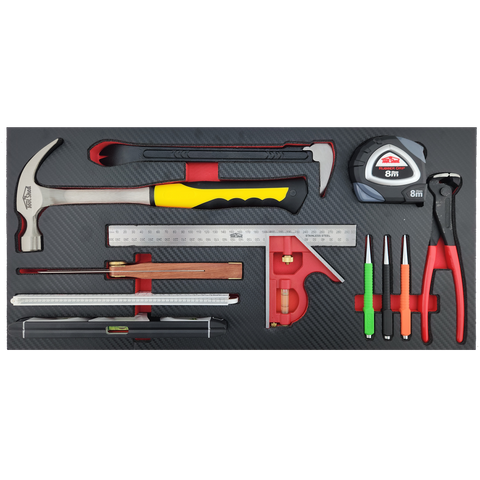 ToolShed Carpenters Tools 11pc in Foam Insert