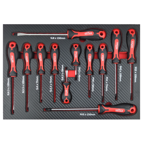 ToolShed Screwdriver Set 12pc in Foam Insert