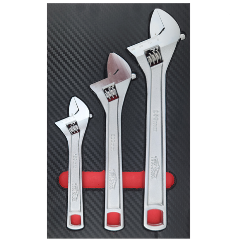 ToolShed Adjustable Wrench Set 3pc in Foam Insert