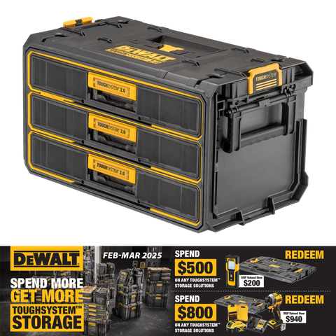 DeWalt TOUGHSYSTEM 2.0 3 Drawer Tool Box