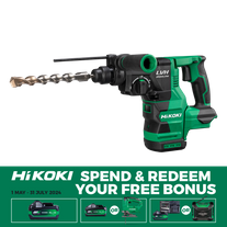 HiKOKI Cordless Rotary Hammer Drill Brushless 26mm SDS+ 18V - Bare Tool