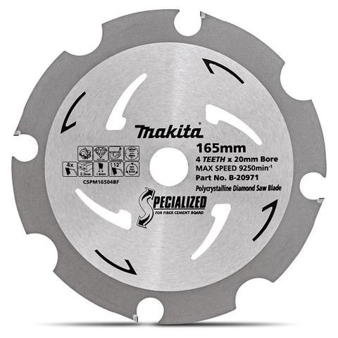 Makita Circular Saw Blade PCD 165mm x 4T x 20mm 2.3mm Kerf