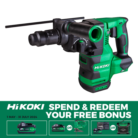 HiKOKI Cordless Rotary Hammer Drill Brushless 28mm SDS+ 36v - Bare Too