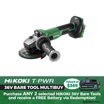 HiKOKI Cordless Angle Grinder Brushless 1500w 125mm 36V - Bare Tool