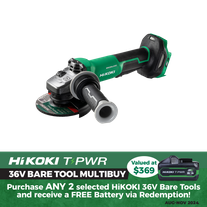 HiKOKI Cordless Angle Grinder Brushless Safety 1500w 125mm 36V - Bare Tool