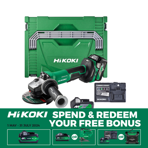 HiKOKI MultiVolt Cordless Angle Grinder Safety 125mm 36V 2.5Ah