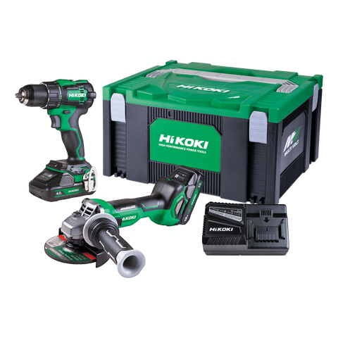 HiKOKI Cordless Impact Drill & Angle Grinder Brushless 18v Kit