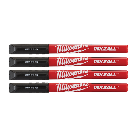 Milwaukee INKZALL Ultra Fine Point Black Pen 4pk