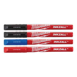 Milwaukee INKZALL Ultra Fine Point Pen 4pk (Black, Red, Blue)