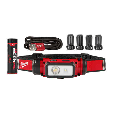 Milwaukee REDLITHIUM USB Rechargeable Hard Hat Headlamp 3Ah