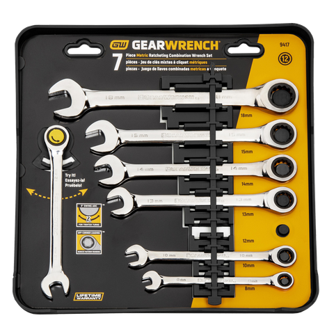 GEARWRENCH Ratcheting Wrench Set 7pc Metric